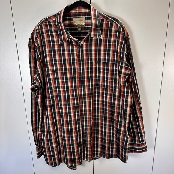 Cabela's Outfitter Series Plaid Button Down Shirt Mens 2XL Tall Cotton - Picture 1 of 7